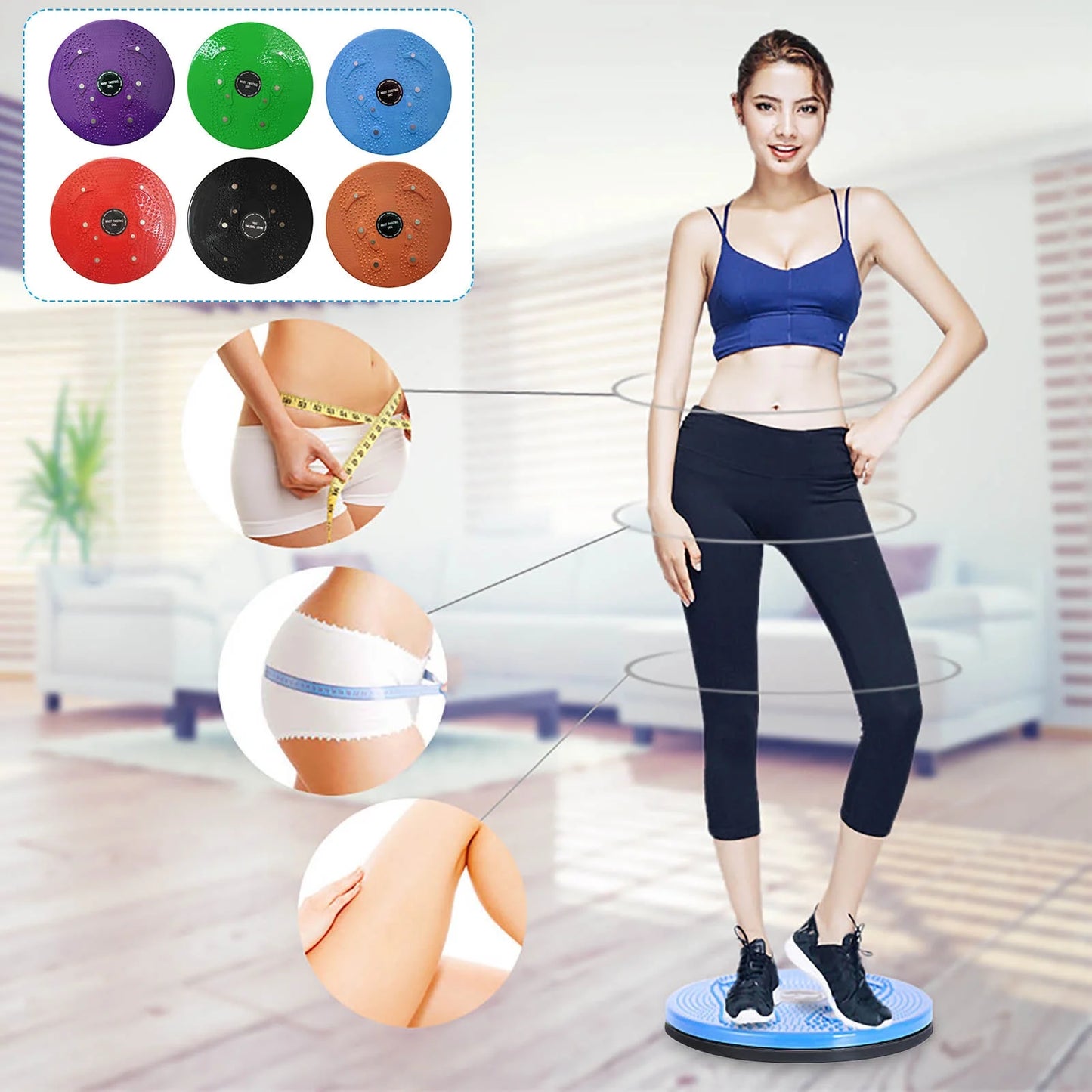 Odeerbi Stomach Waist Trimmer Twist Board Machine 10 Inch Abdominal Exercise Equipment Disc for Slimming and Strengthening Abs Core