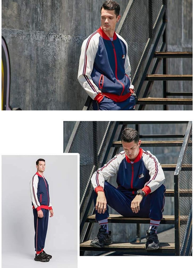 Men'S Tracksuits 2 Piece Outfit Casual Long Sleeve Sweat Suit Set Full Zipper Sports Jogging Suits
