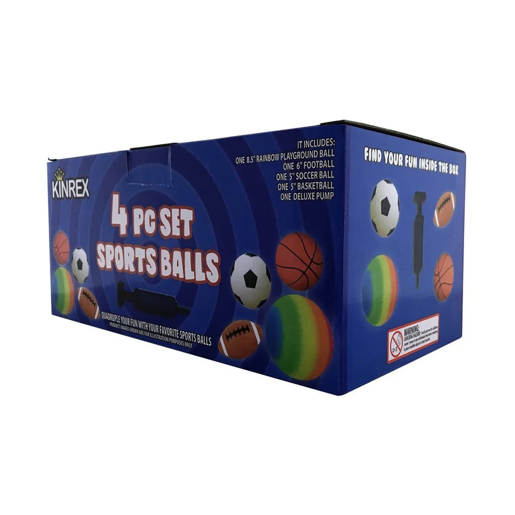 Lightweight Toy Sports Equipment with Soccer Ball Basketball Football Baseball, Multicolor