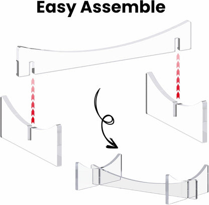 Football Stand Holder, 2-Pack Acrylic Display Stand for Rugby Ball, Clear Rack F