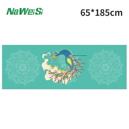 Yoga Mat Towel Double-Side Velvet Yoga Fitness Isolation Mat Non-Slip Folding Portable Sports Mat Towel Beach Quick Dry Towel