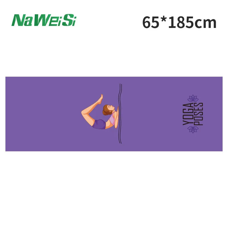 Yoga Mat Towel Double-Side Velvet Yoga Fitness Isolation Mat Non-Slip Folding Portable Sports Mat Towel Beach Quick Dry Towel