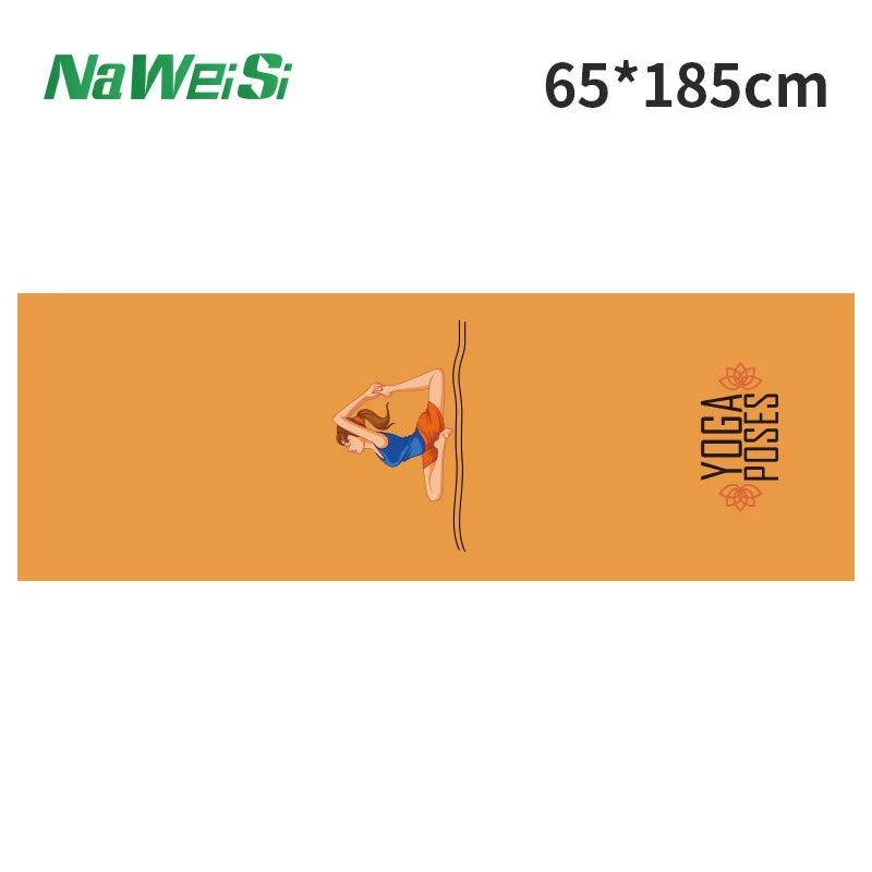 Yoga Mat Towel Double-Side Velvet Yoga Fitness Isolation Mat Non-Slip Folding Portable Sports Mat Towel Beach Quick Dry Towel