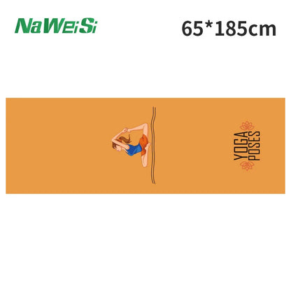 Yoga Mat Towel Double-Side Velvet Yoga Fitness Isolation Mat Non-Slip Folding Portable Sports Mat Towel Beach Quick Dry Towel