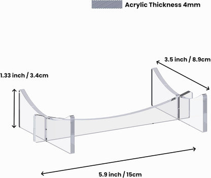 Football Stand Holder, 2-Pack Acrylic Display Stand for Rugby Ball, Clear Rack F